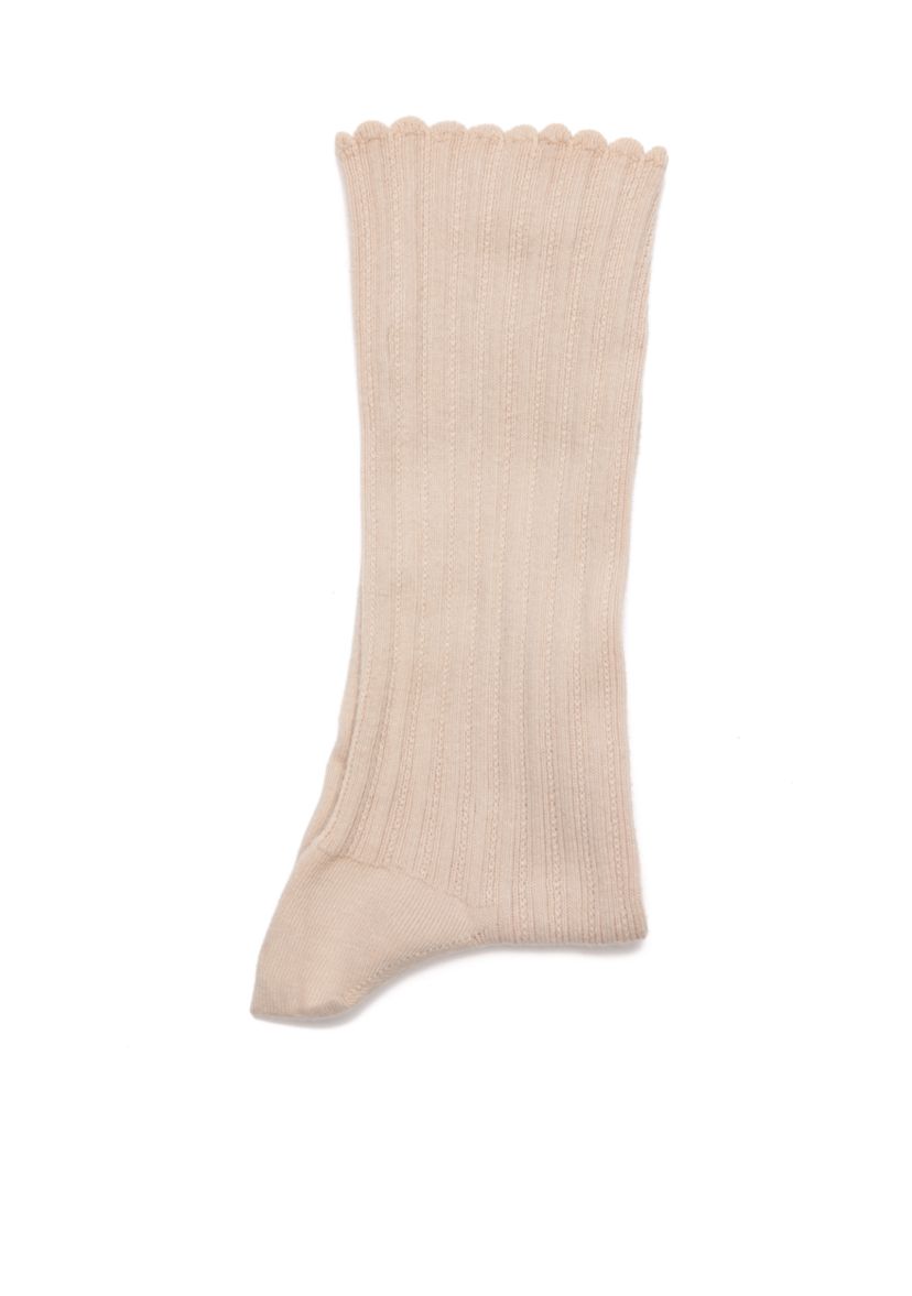 Scallop Pointelle Socks - Single Pair