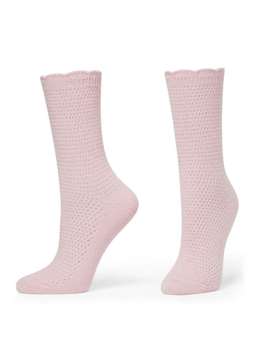 Lattice Scallop Crew Sock 2-Pair Pack