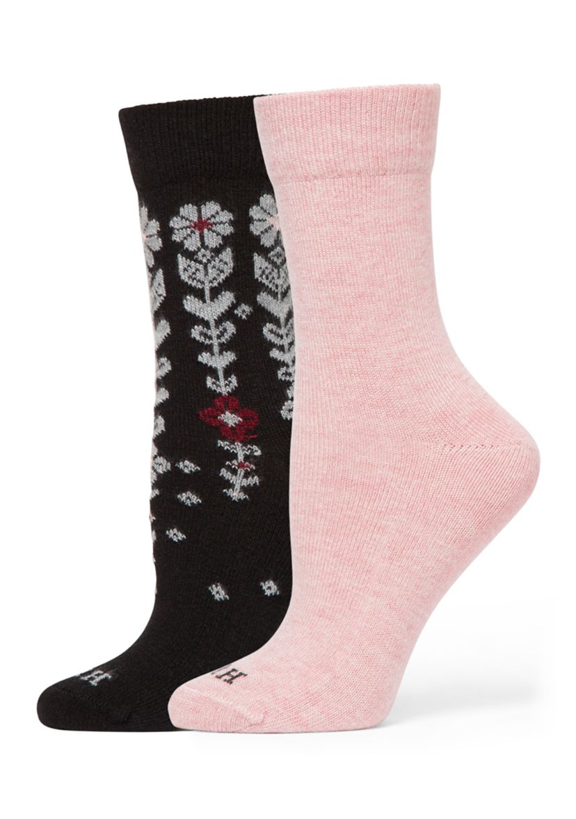 Descending Flower 2-Pair Crew Sock Pack