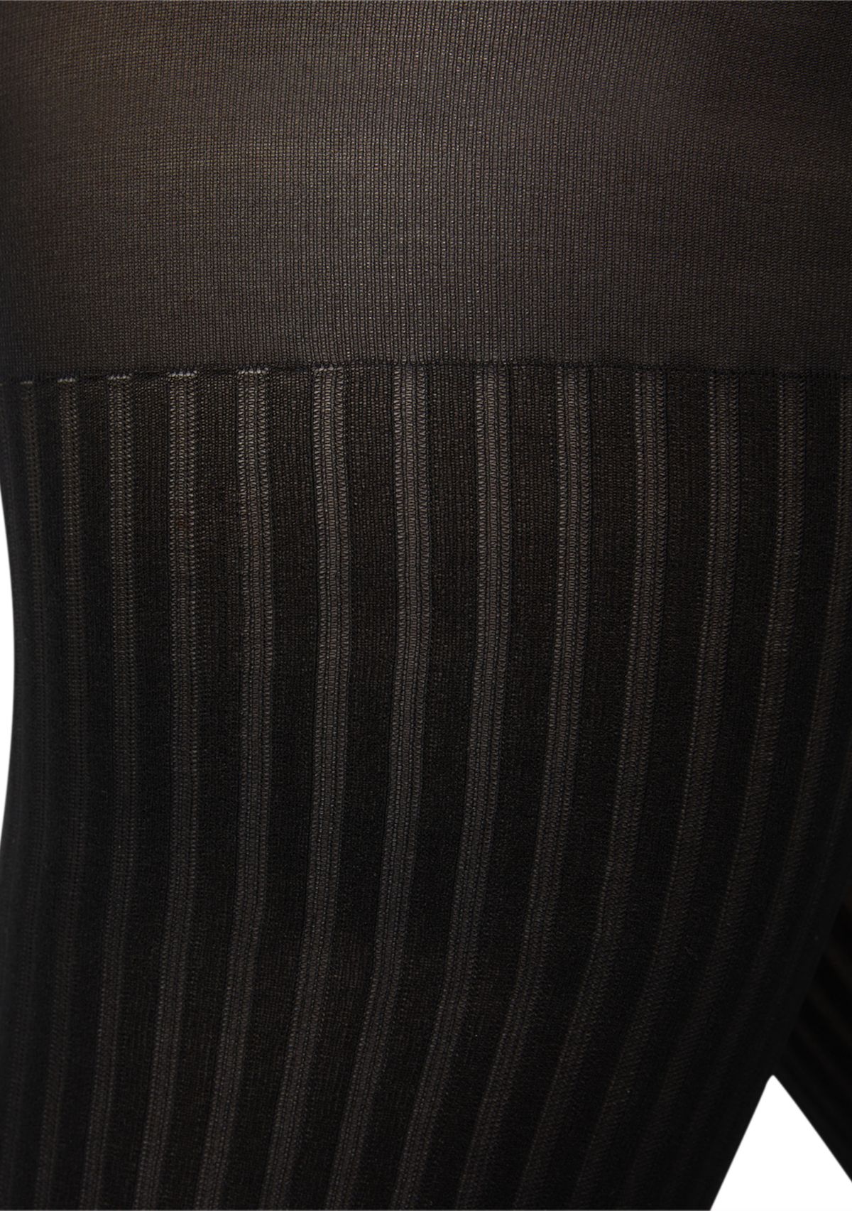 Opaque Sheer Ribbed Tights with Control Top