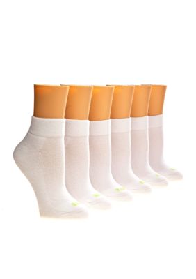 Hue Women's Quarter Top With Cushion 6-Pack Socks