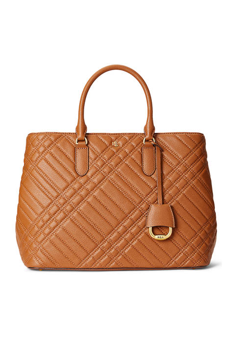 Plaid Quilted Large Marcy Satchel