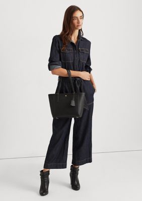 Buy Lauren Ralph Lauren Navy Crosshatch Leather Medium Clare Tote Bag from  Next Germany