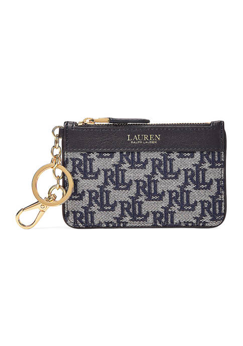 Lauren Ralph Lauren Monogram Jacquard Zip Card Case
