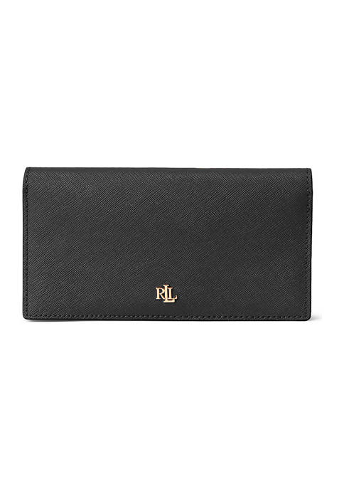 Lauren Ralph Lauren Crosshatch Leather Slim Wallet