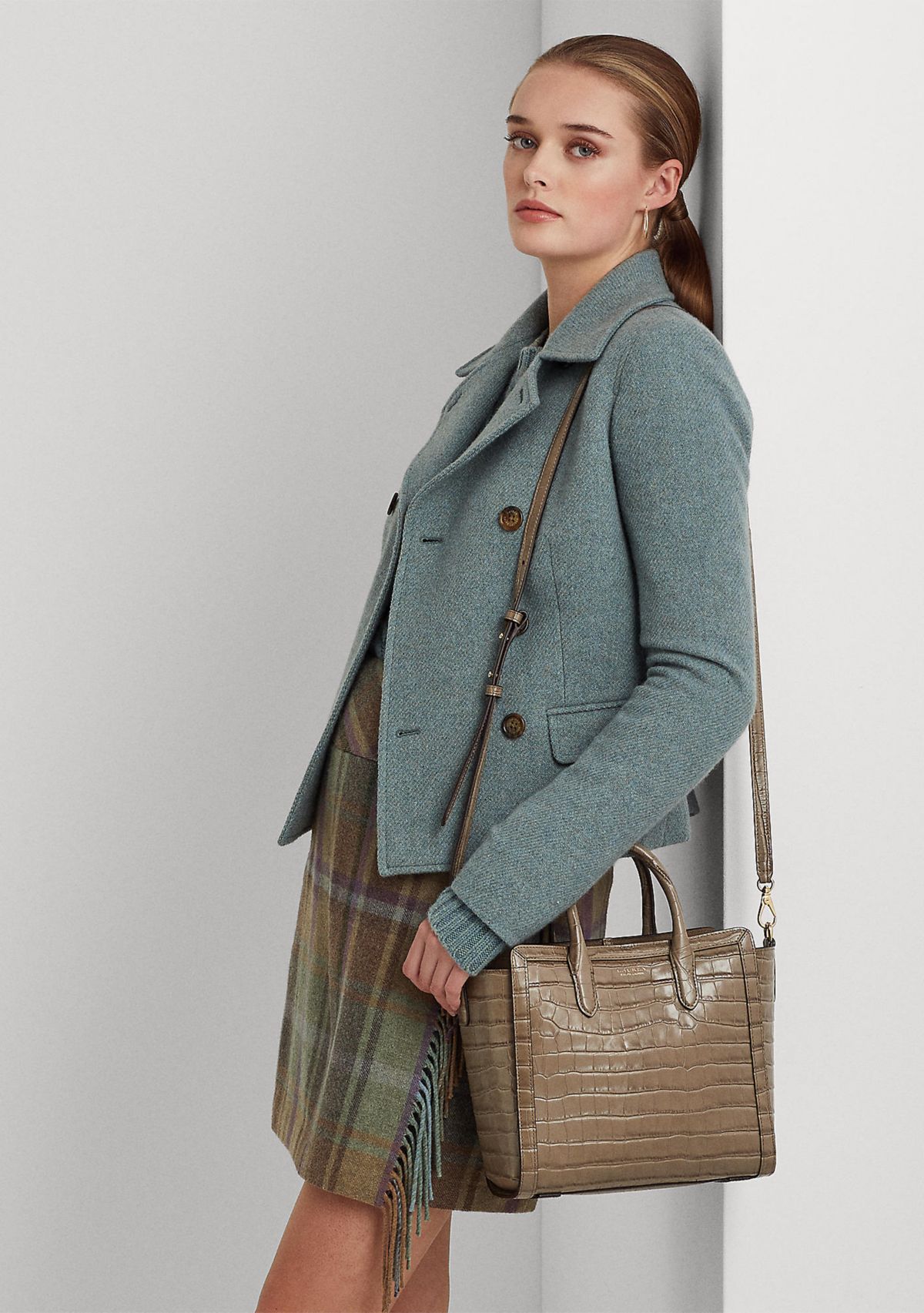 Embossed Leather Medium Tyler Tote