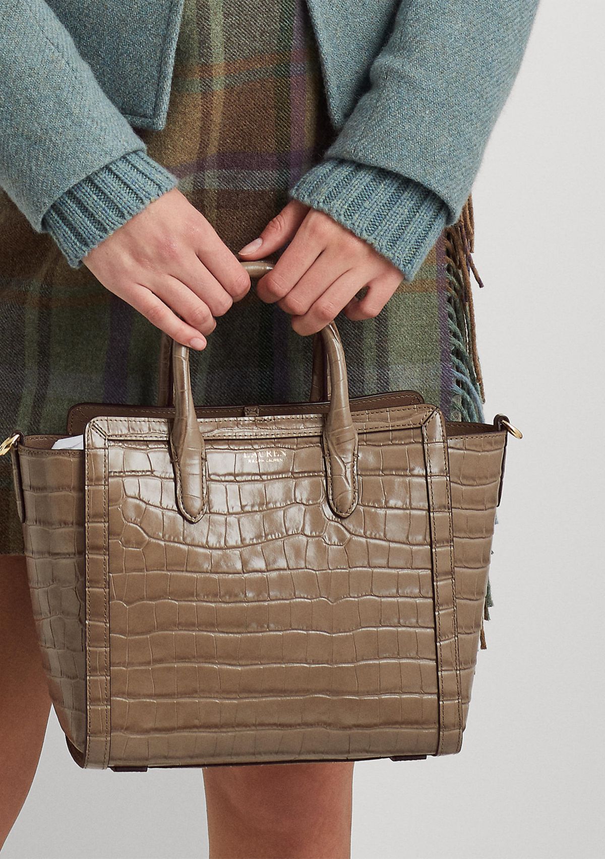 Embossed Leather Medium Tyler Tote