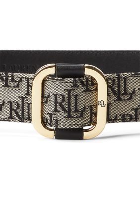 Lauren Ralph Lauren Monogram Jacquard Slide-Buckle Belt | belk