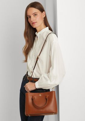 Lauren Ralph Lauren Pebbled Leather Large Cameryn Crossbody Handbags Lauren Tan : One Size