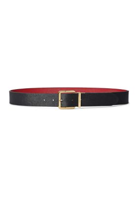 Lauren Ralph Lauren Women's Reversible Crosshatch Leather Belt