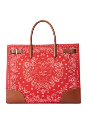 Lauren Ralph Lauren Print Canvas Large Devyn Tote Bag | belk