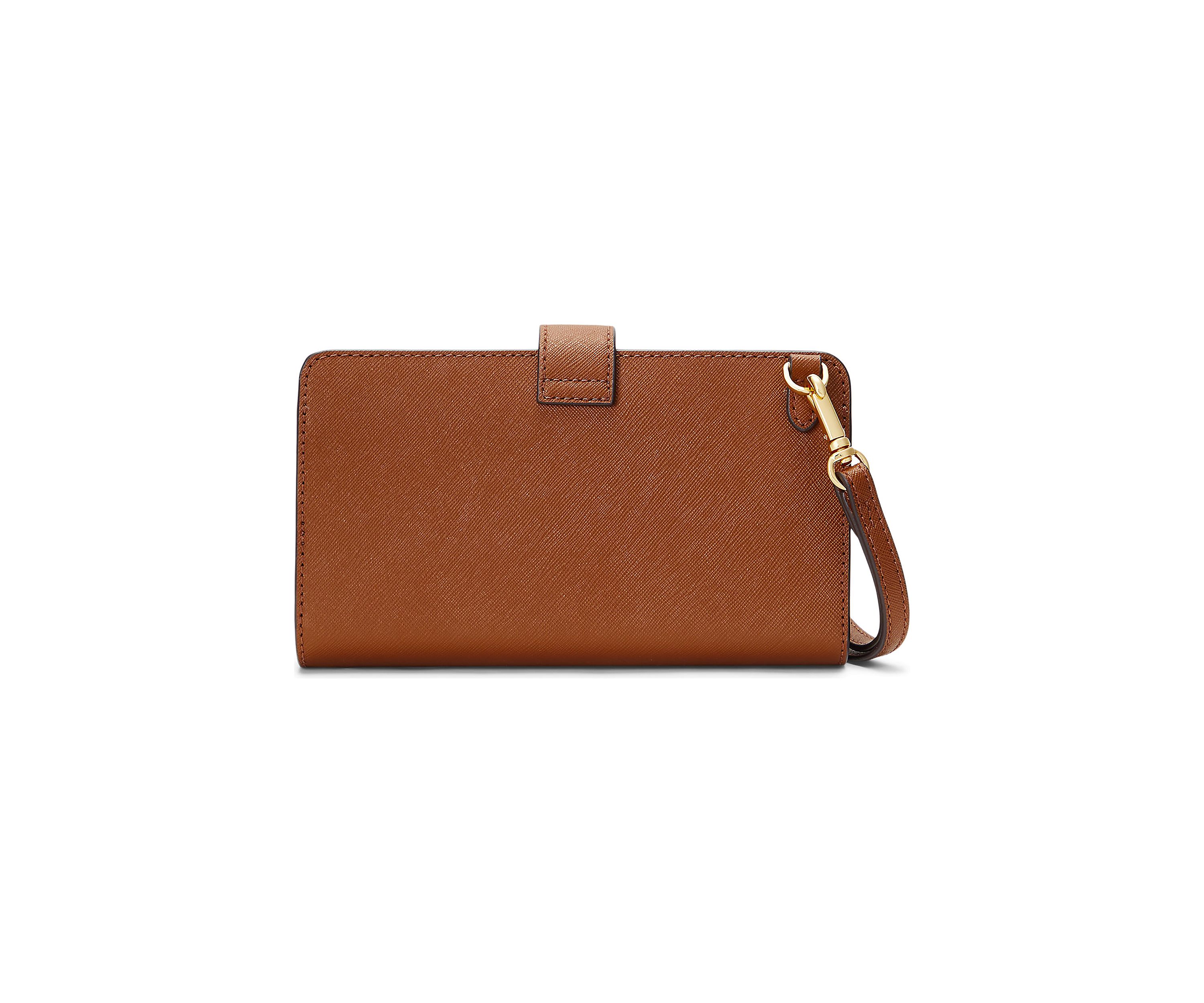 Crosshatch Leather Tech Wristlet