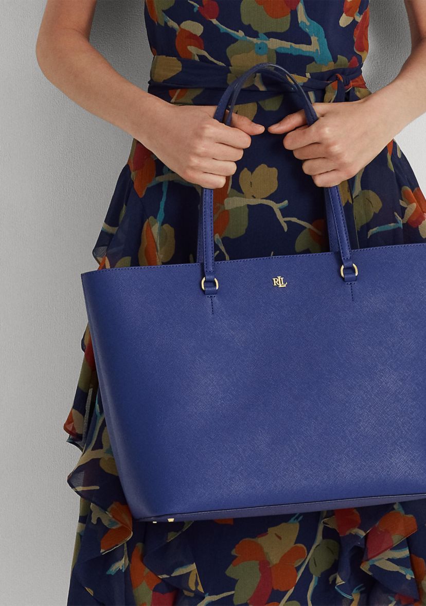 Crosshatch Leather Large Karly Tote Bag