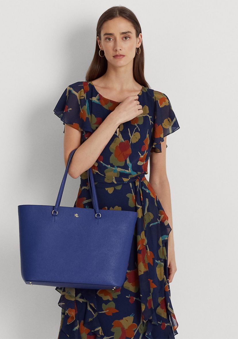 Crosshatch Leather Large Karly Tote Bag