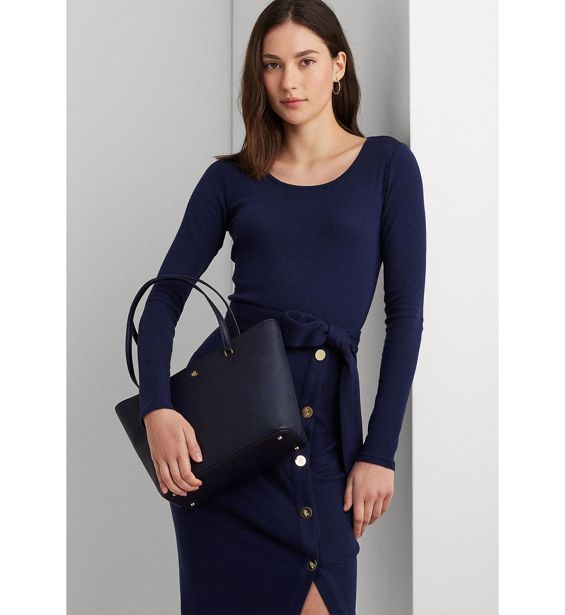 Crosshatch Leather Medium Karly Shopper Tote