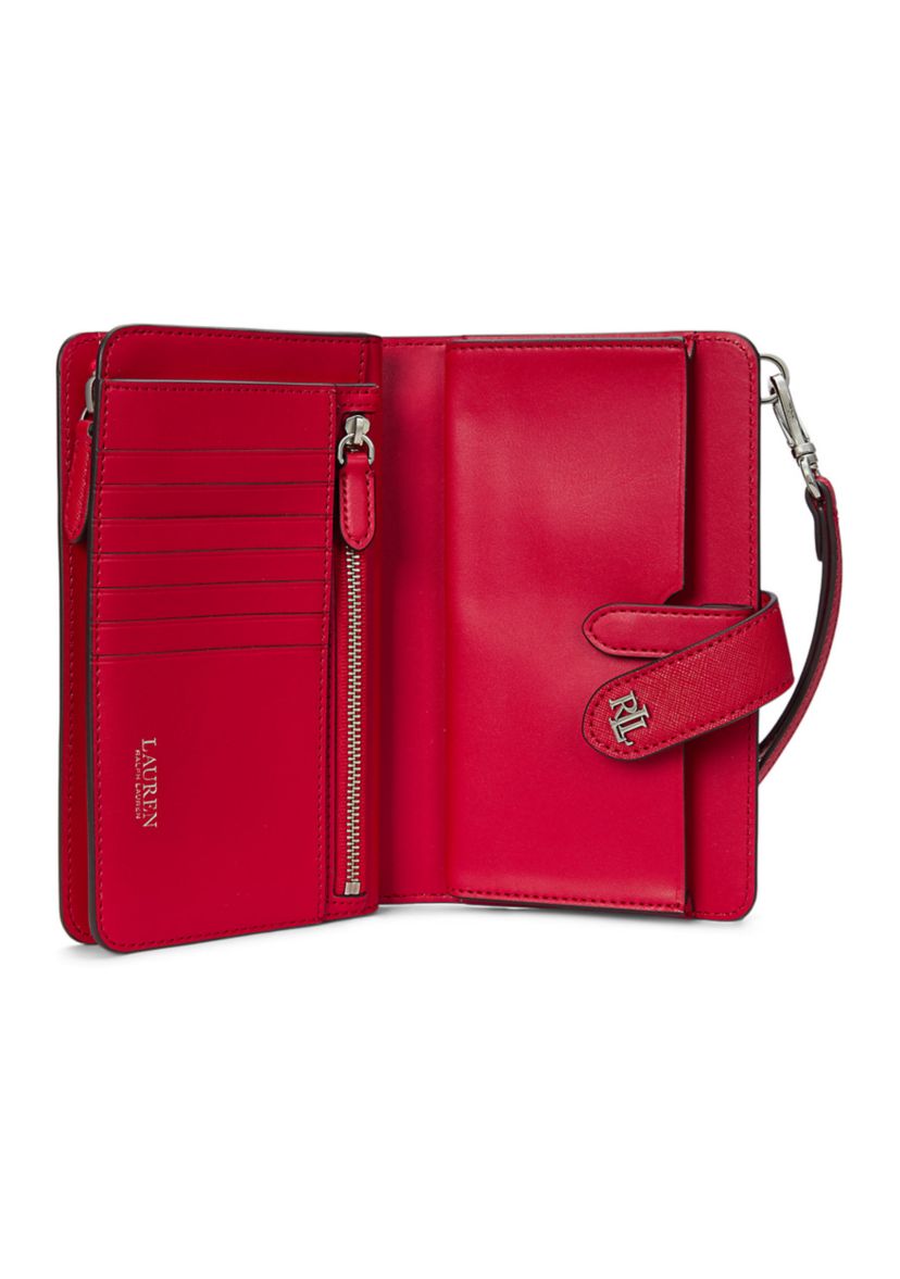 Crosshatch Leather Tech Wristlet