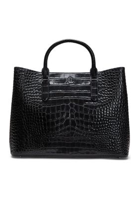 Lauren Ralph Lauren Embossed Leather Large Marcy Satchel
