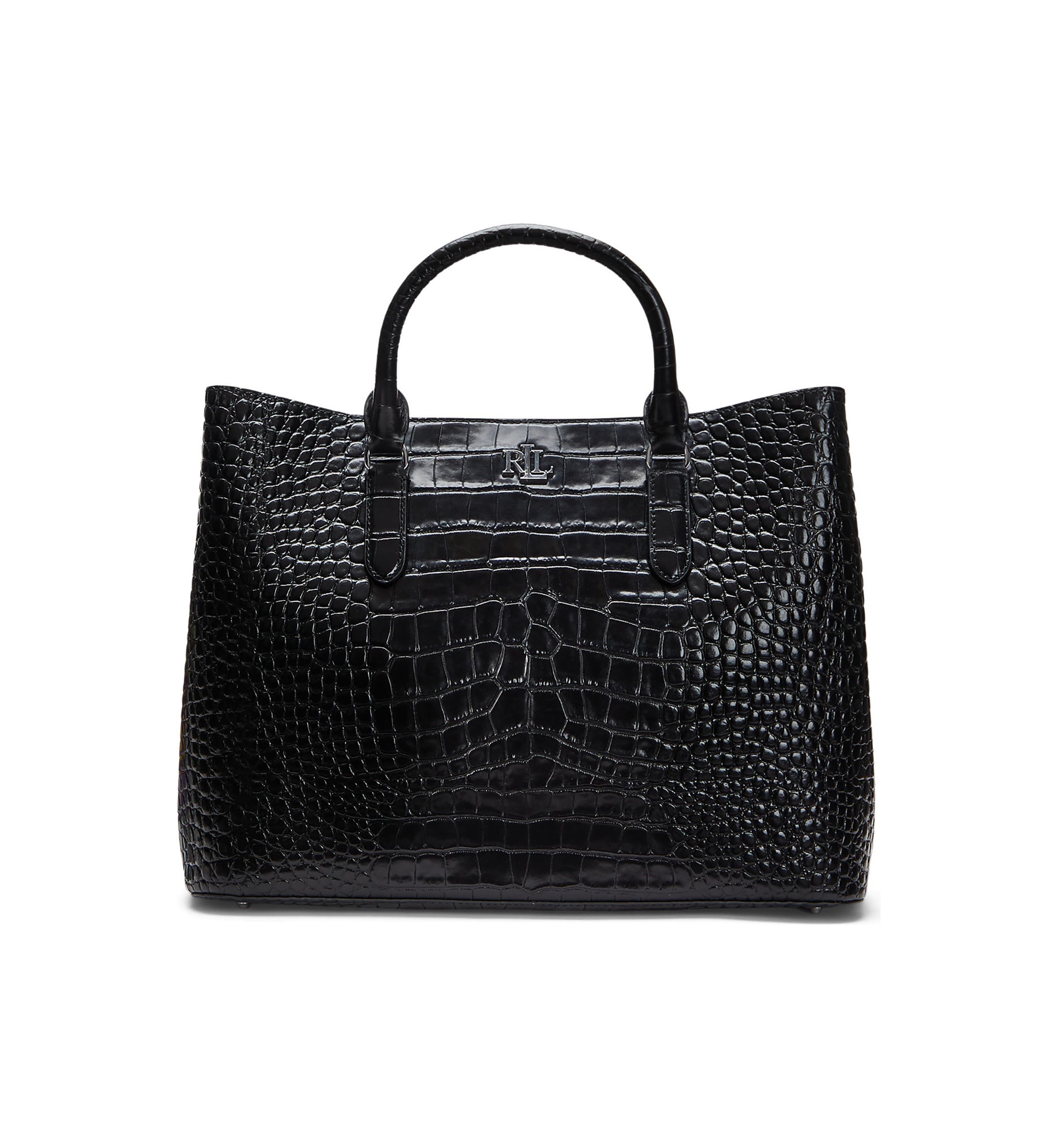 Embossed Leather Large Marcy Satchel