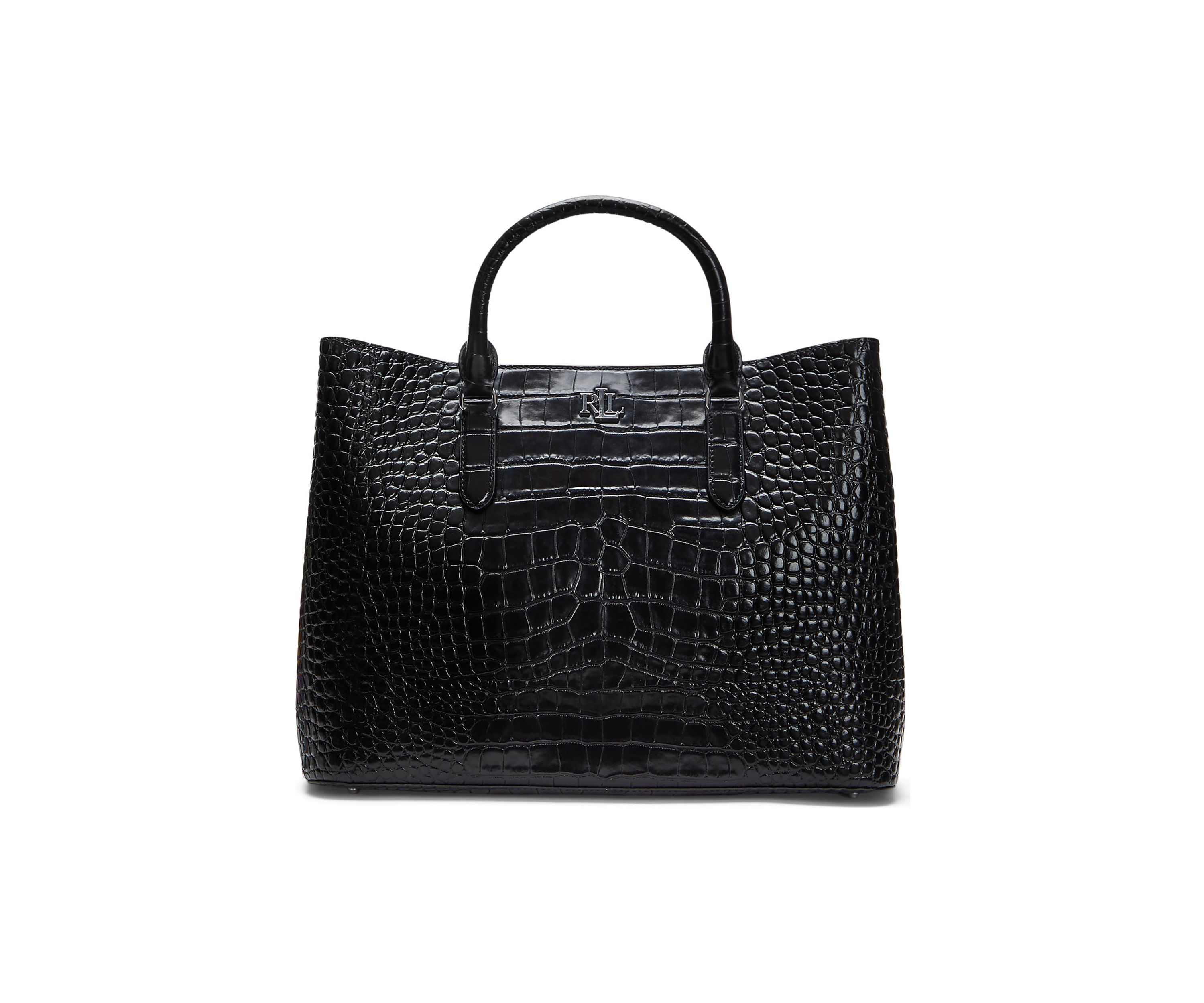 Embossed Leather Large Marcy Satchel