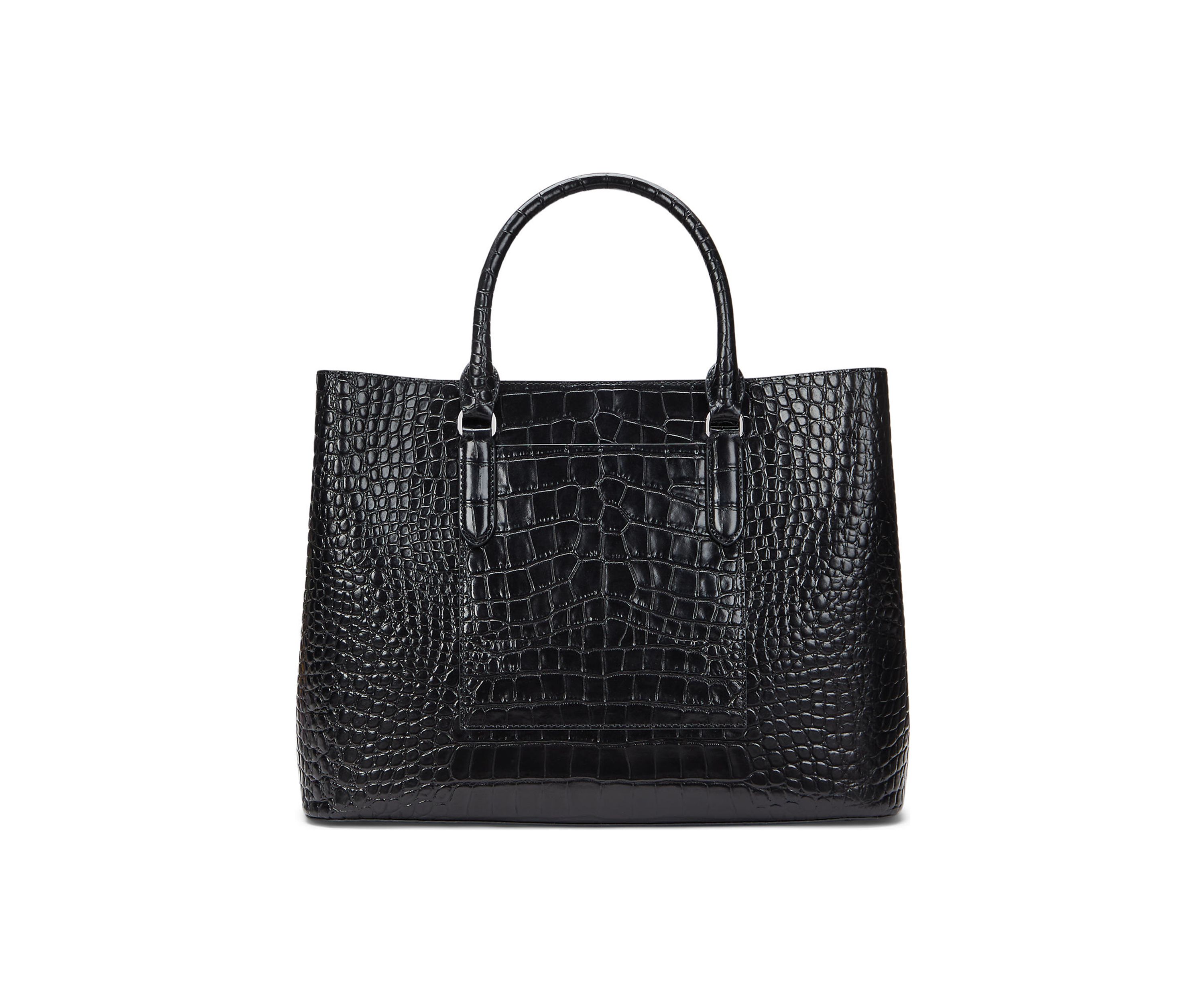 Embossed Leather Large Marcy Satchel