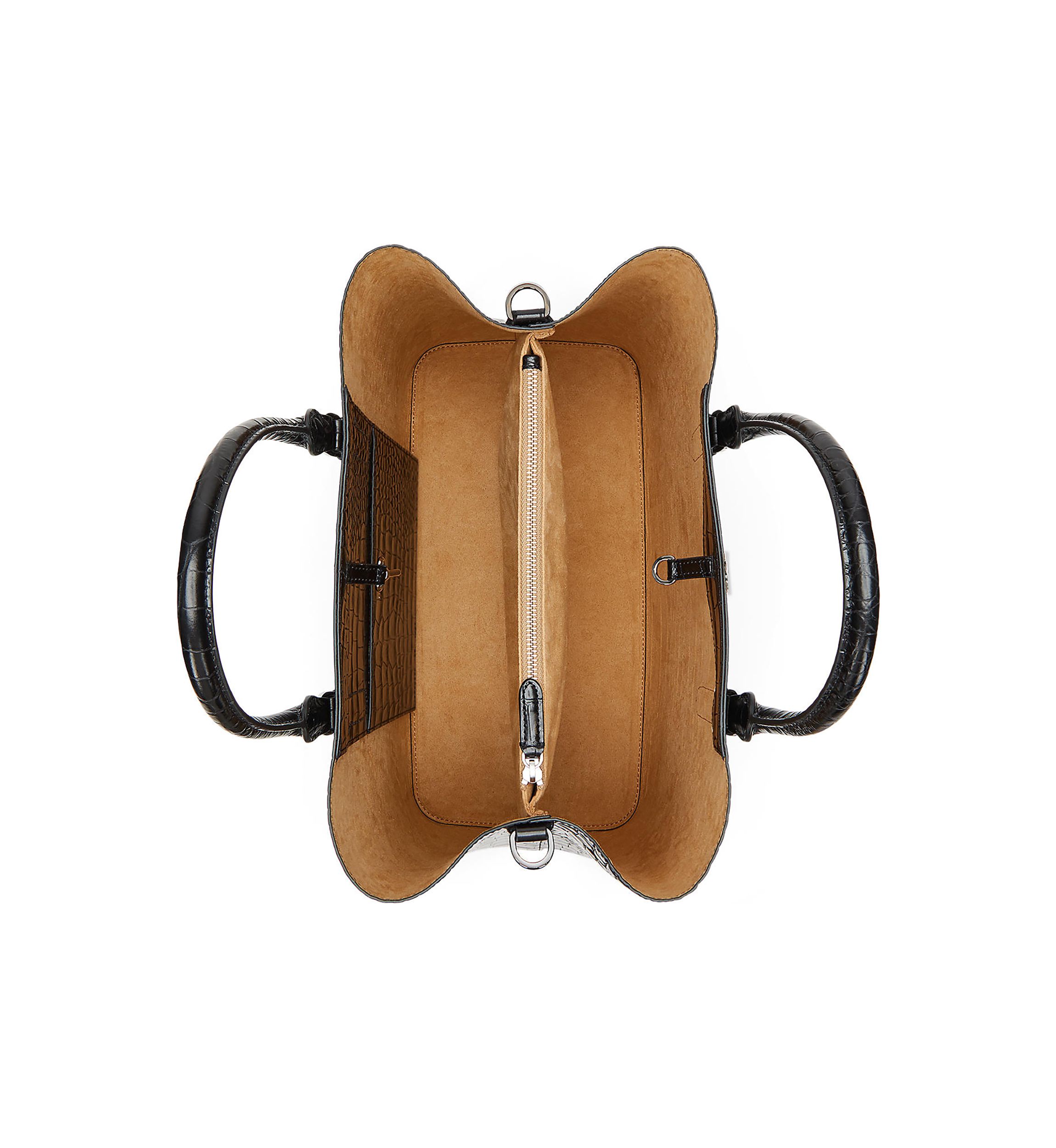 Embossed Leather Large Marcy Satchel