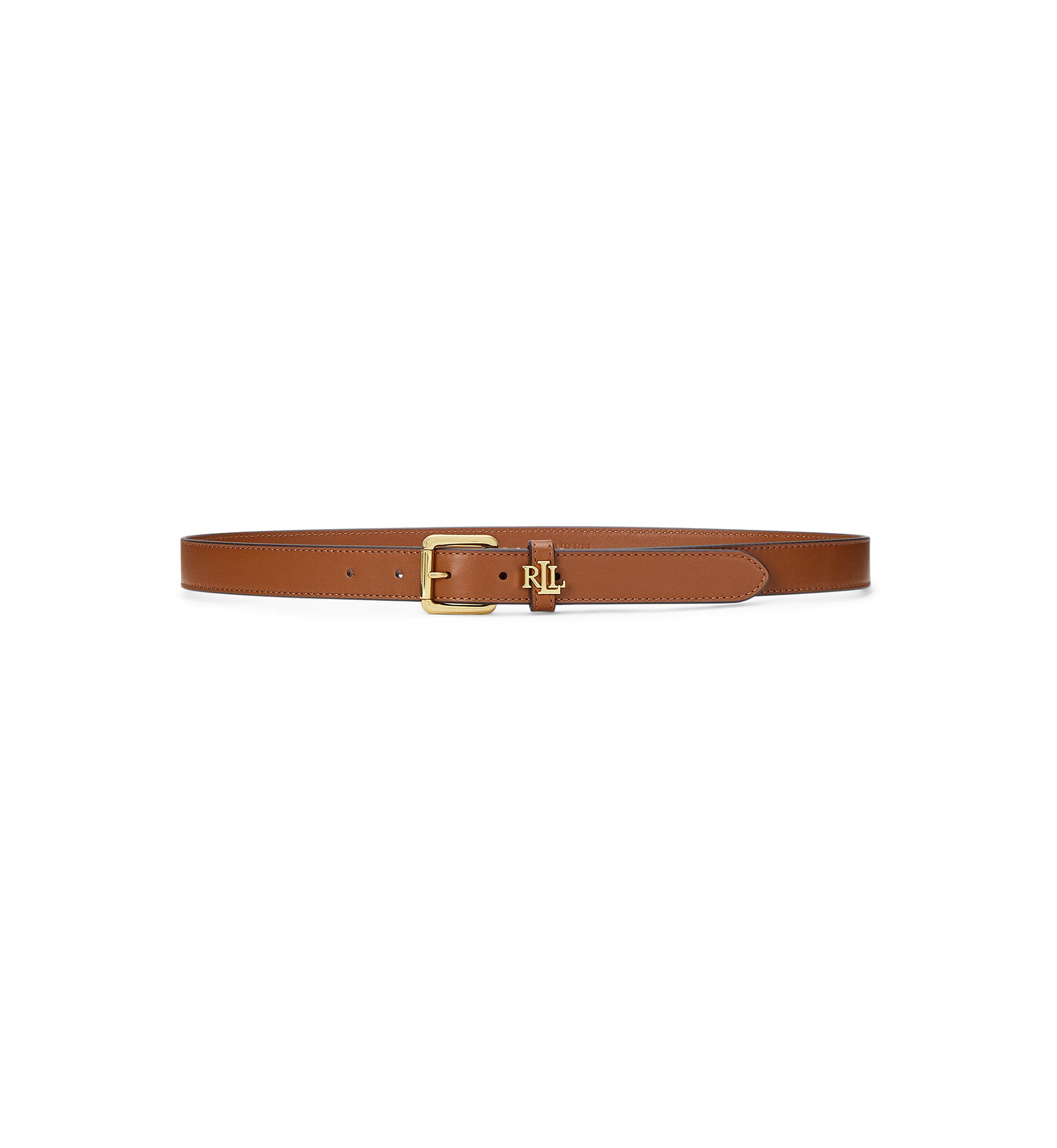 Logo Keeper Leather Skinny Belt