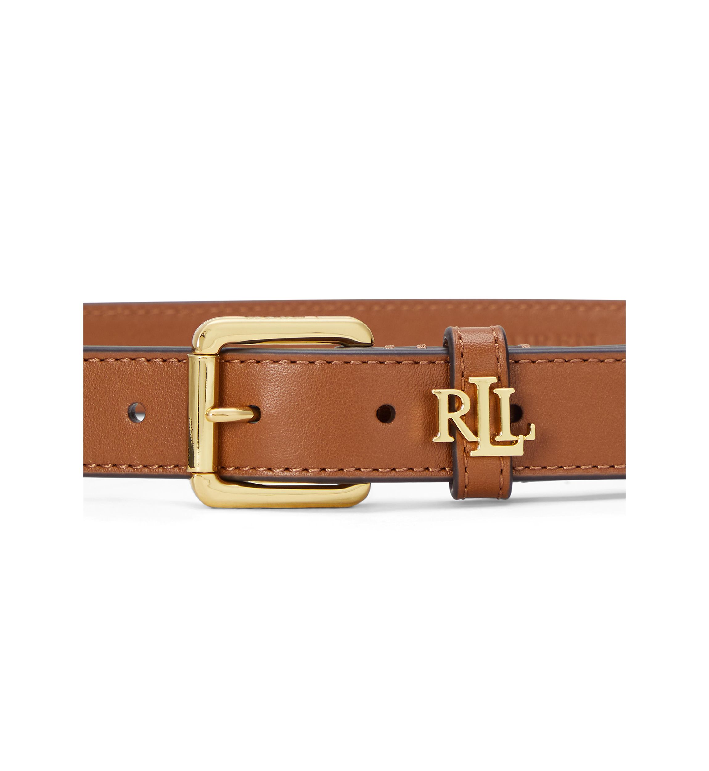 Logo Keeper Leather Skinny Belt
