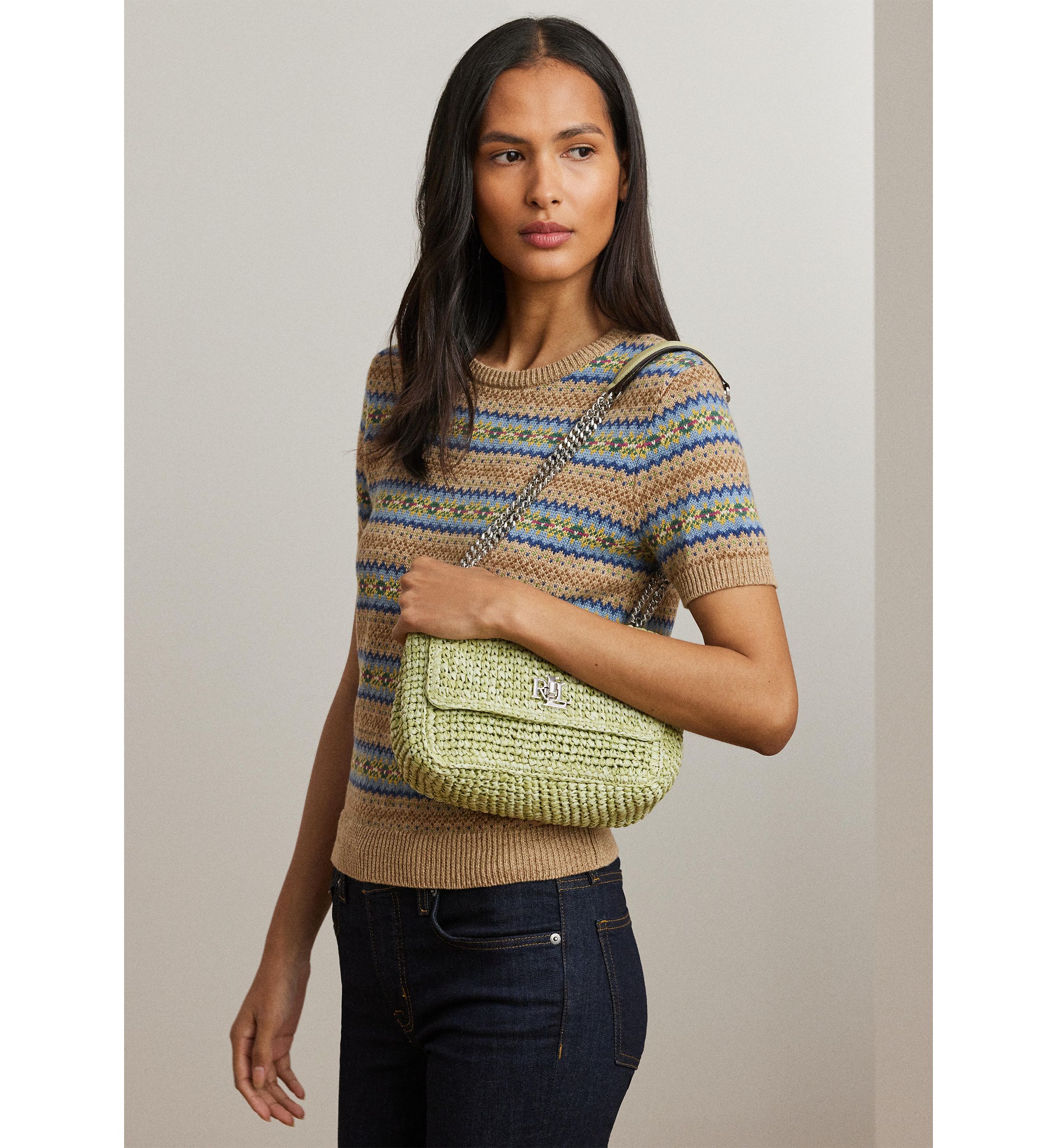 Lauren Ralph Lauren Mélange Woven Straw Medium Sophee Bag | Belk