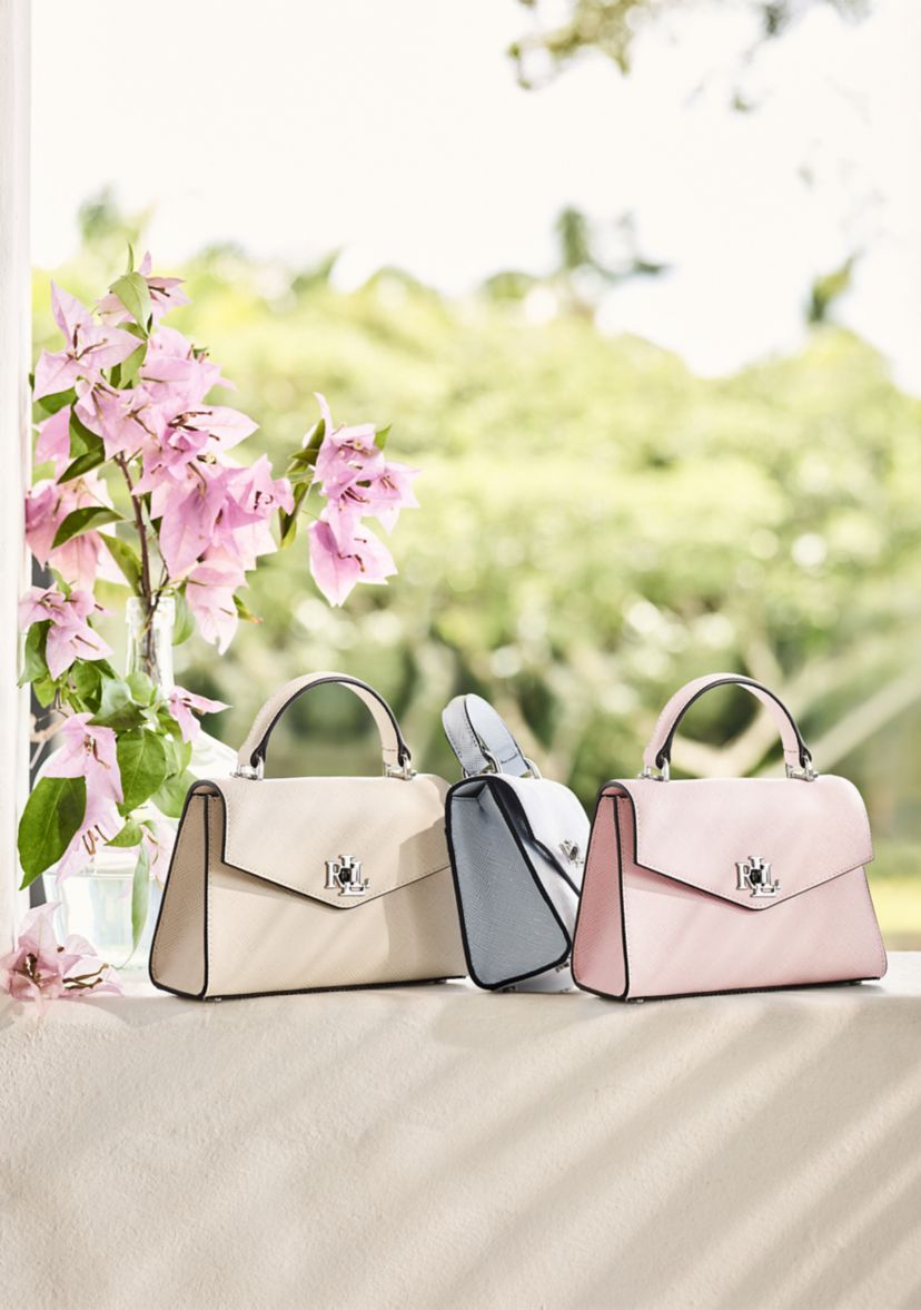 Crosshatch Leather Small Farrah Satchel