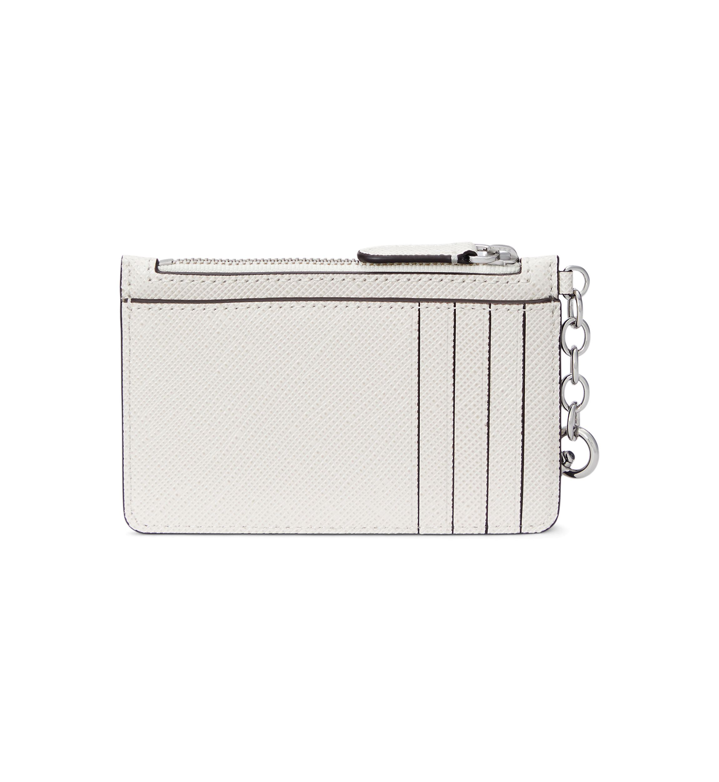 Crosshatch Leather Zip Card Case