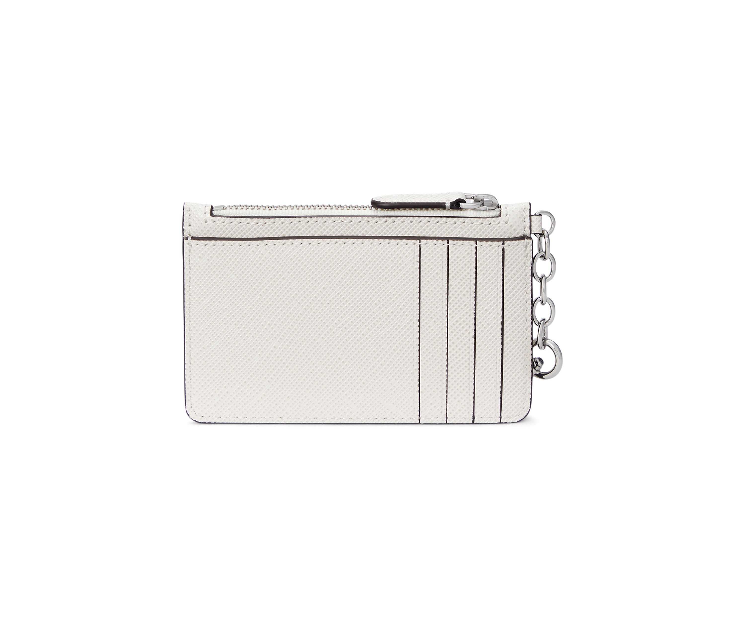 Crosshatch Leather Zip Card Case