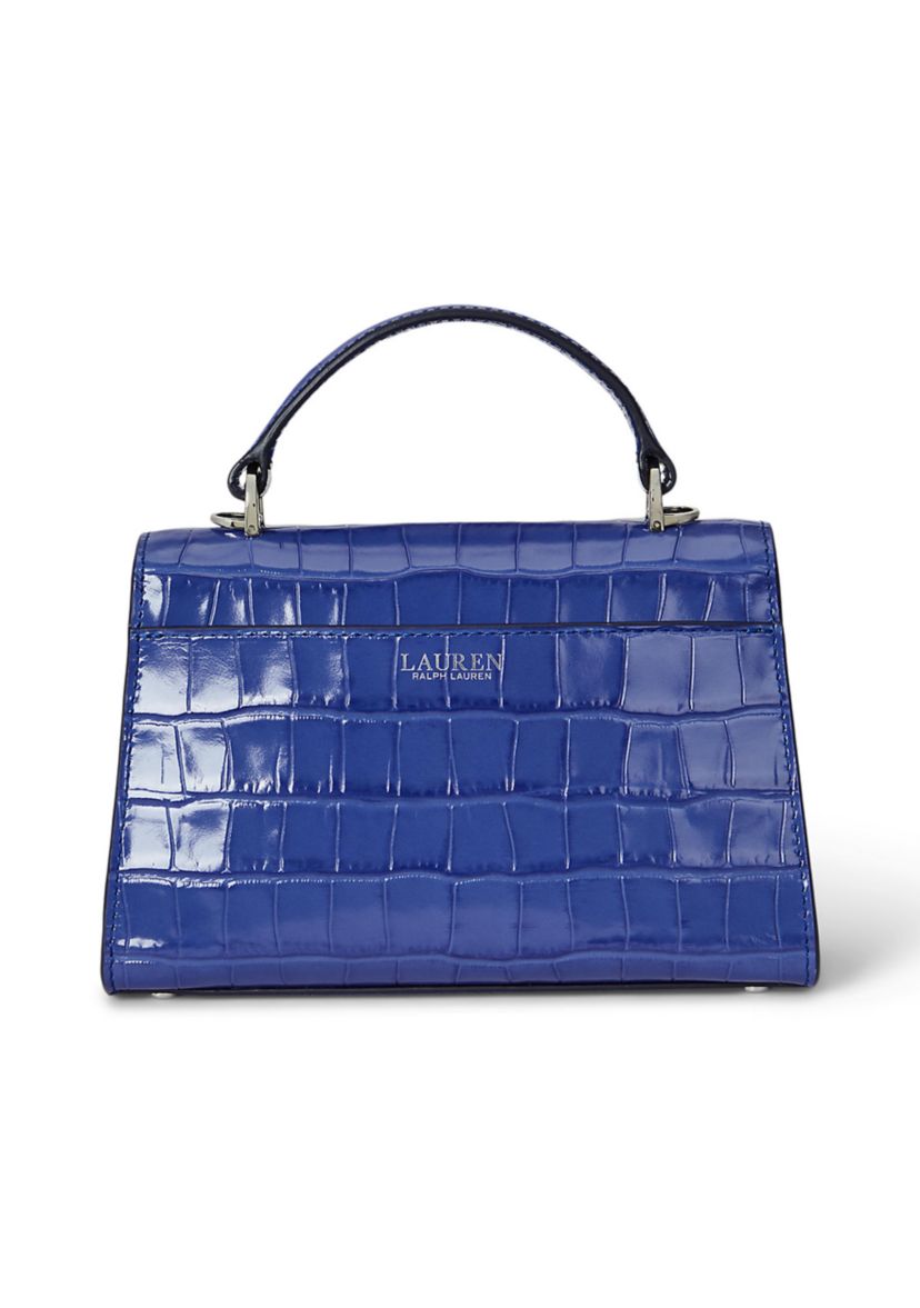 Crocodile Embossed Small Farrah Satchel