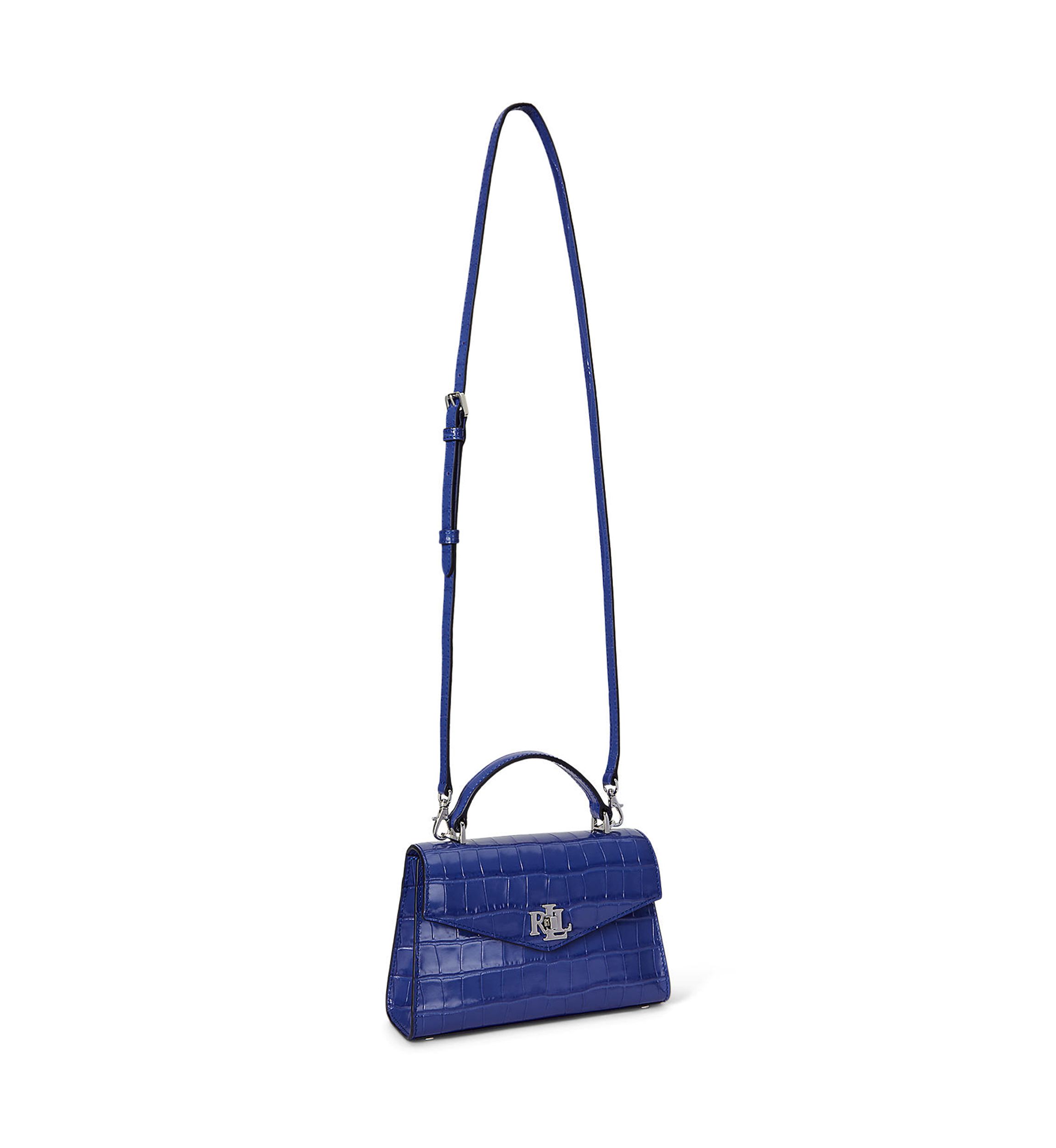 Crocodile Embossed Small Farrah Satchel