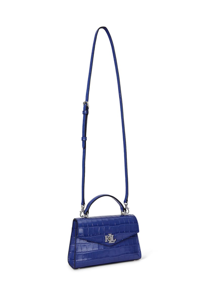 Crocodile Embossed Small Farrah Satchel