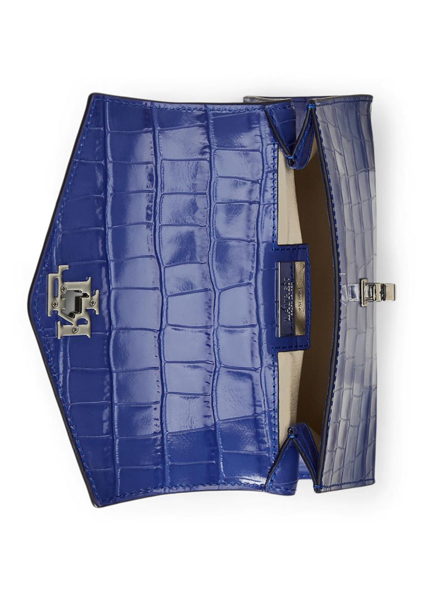 Crocodile Embossed Small Farrah Satchel