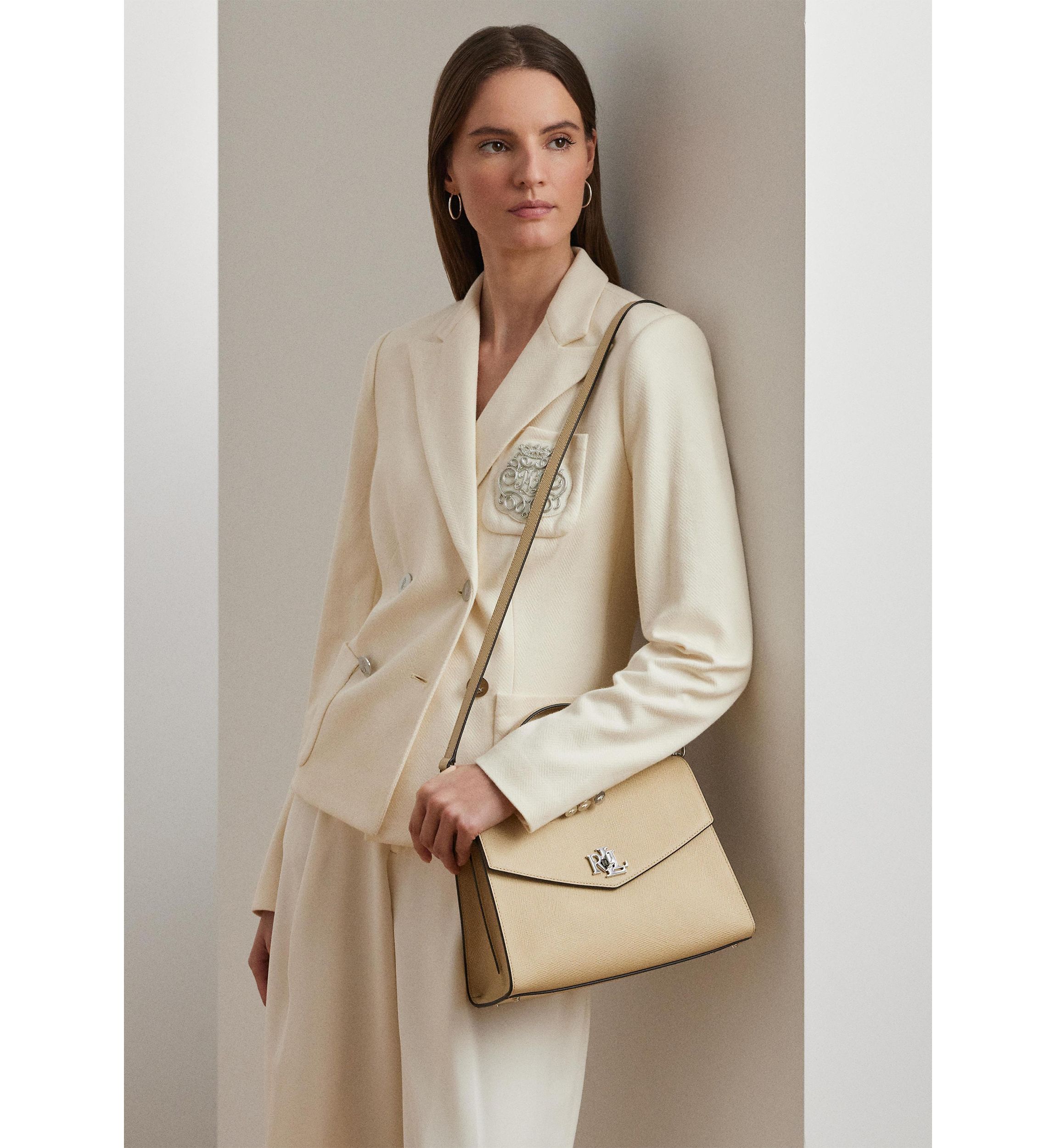 Crosshatch Leather Large Farrah Satchel