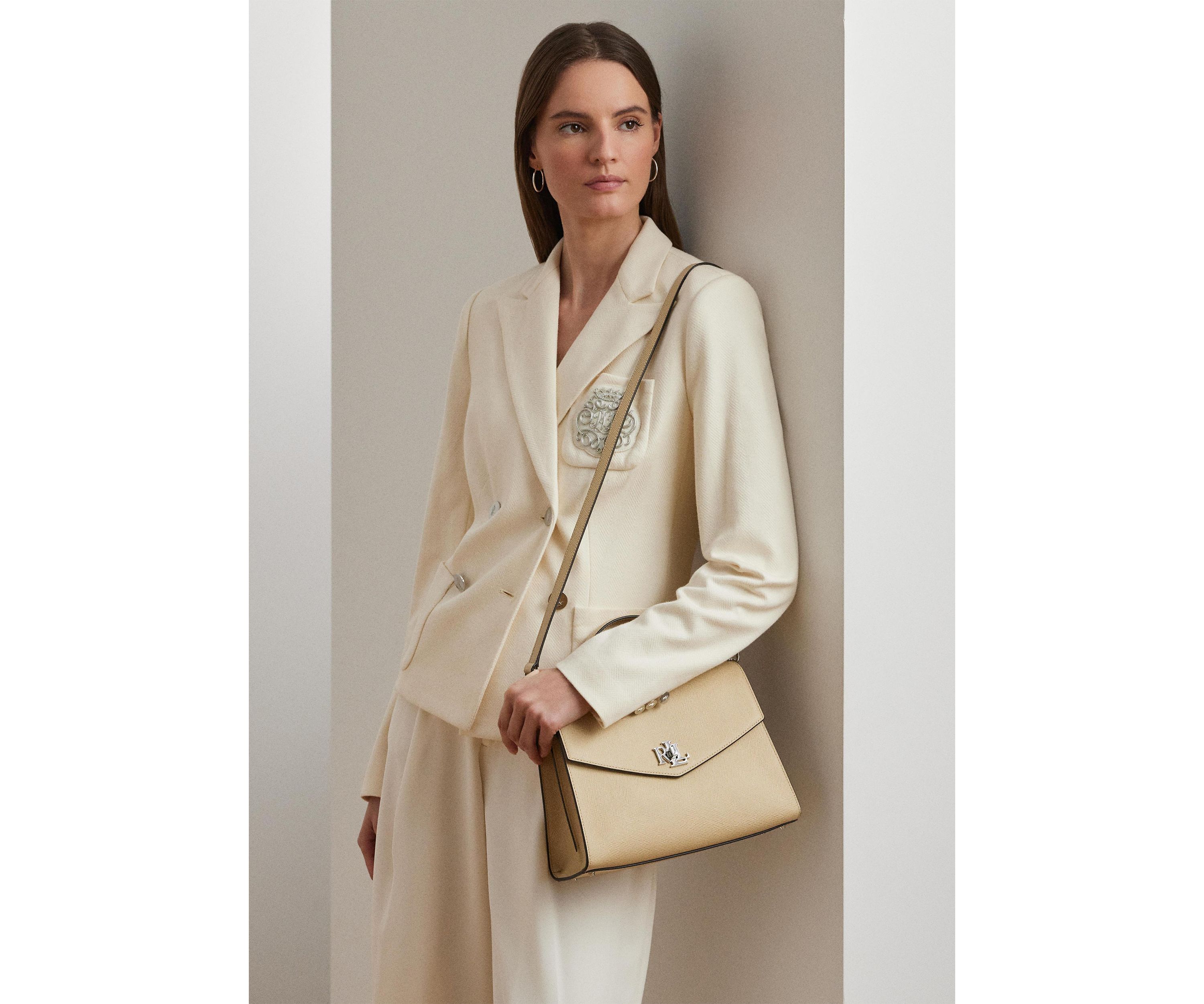 Crosshatch Leather Large Farrah Satchel
