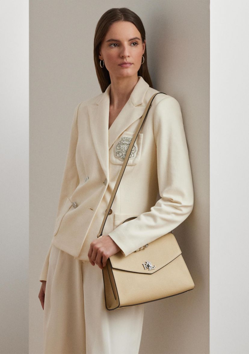 Crosshatch Leather Large Farrah Satchel