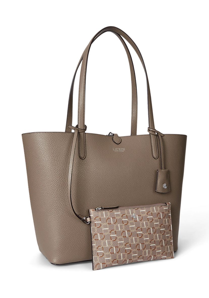 Faux-Leather Large Reversible Tote Bag