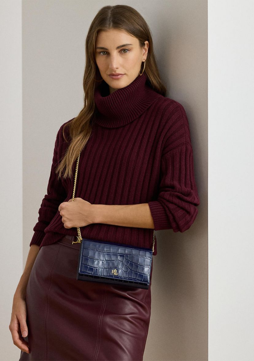 Croc-Embossed Medium Adair II Crossbody Bag