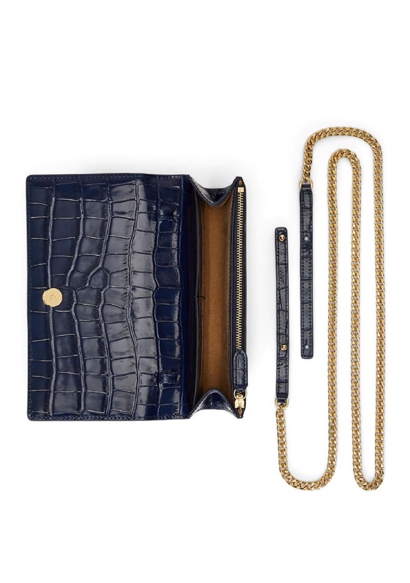 Croc-Embossed Medium Adair II Crossbody Bag