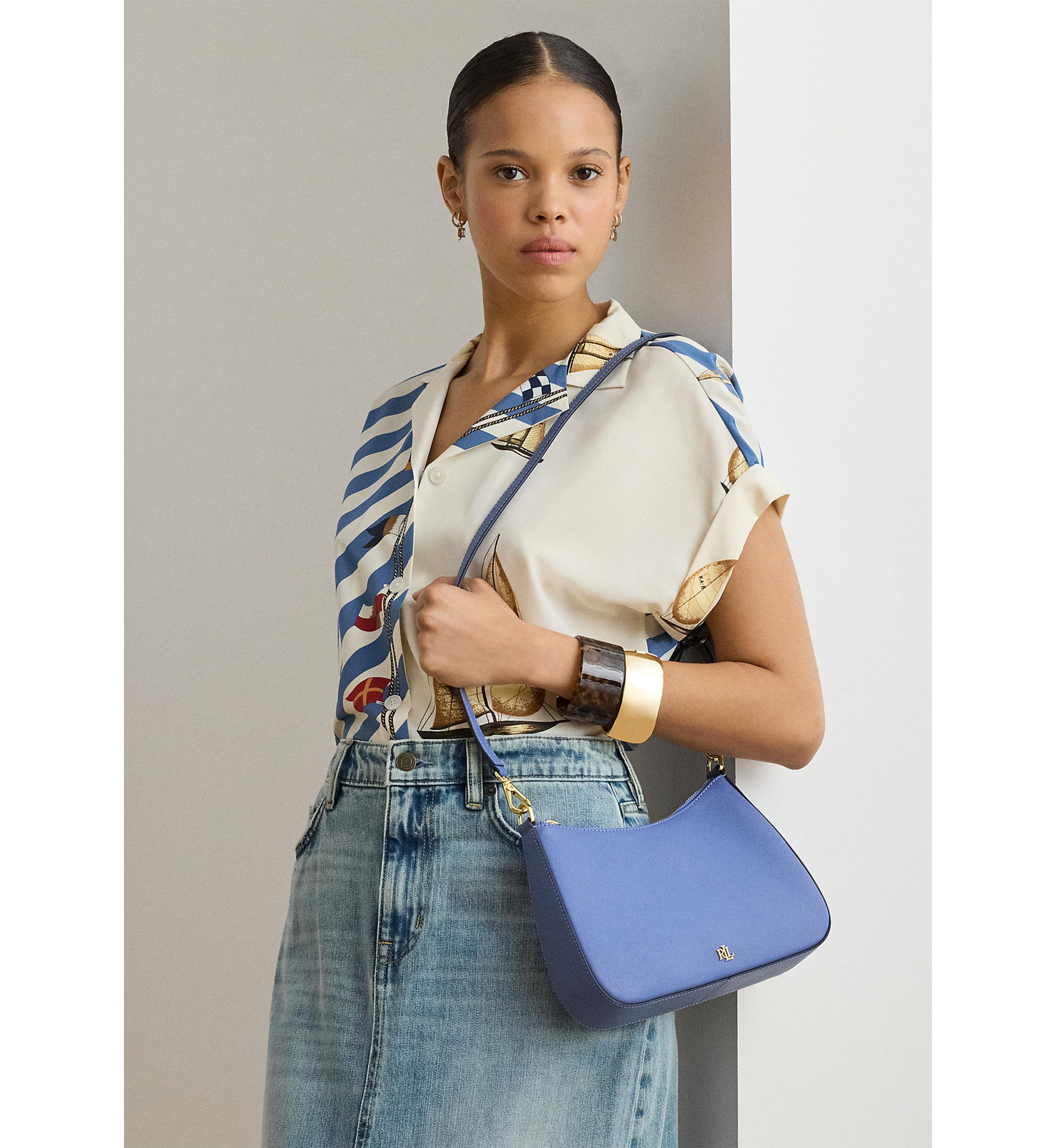 Lauren Ralph Lauren Crosshatch Leather Medium Danni Bag | Belk