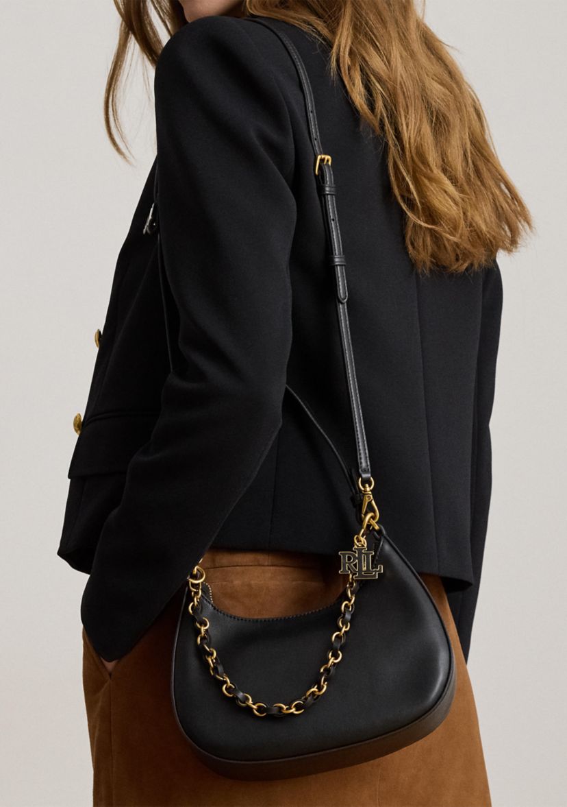 Lauren Ralph Lauren Leather Medium Marcy Zip Shoulder Bag | Belk