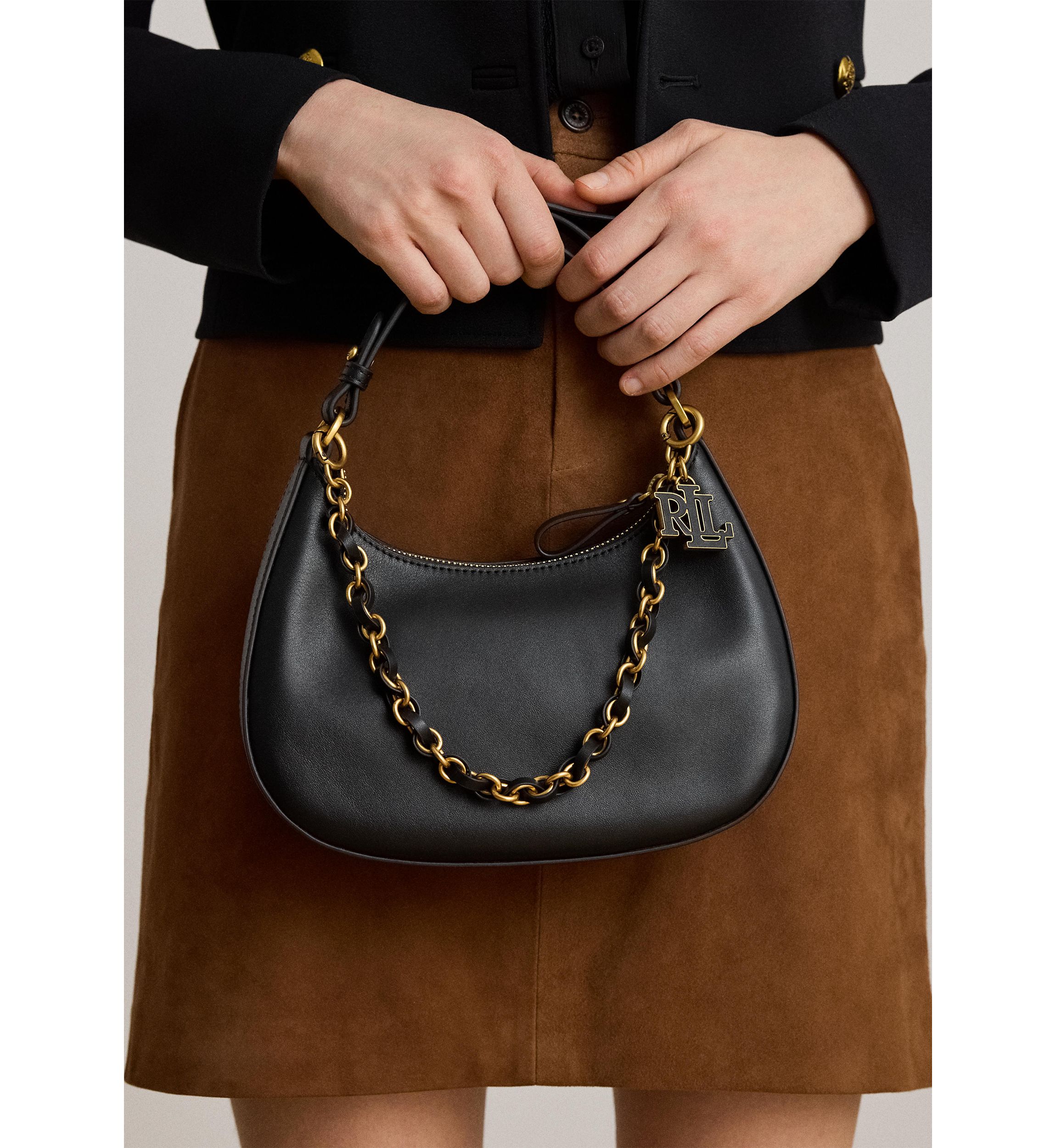 Lauren Ralph Lauren Leather Medium Marcy Zip Shoulder Bag | Belk