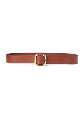 Lauren Ralph Lauren Women's Slide-Buckle Leather Belt, Large