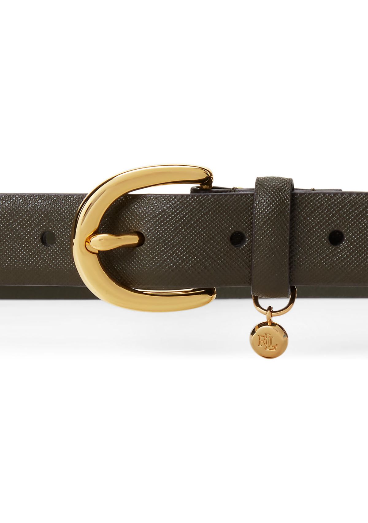 Charm Saffiano Leather Belt