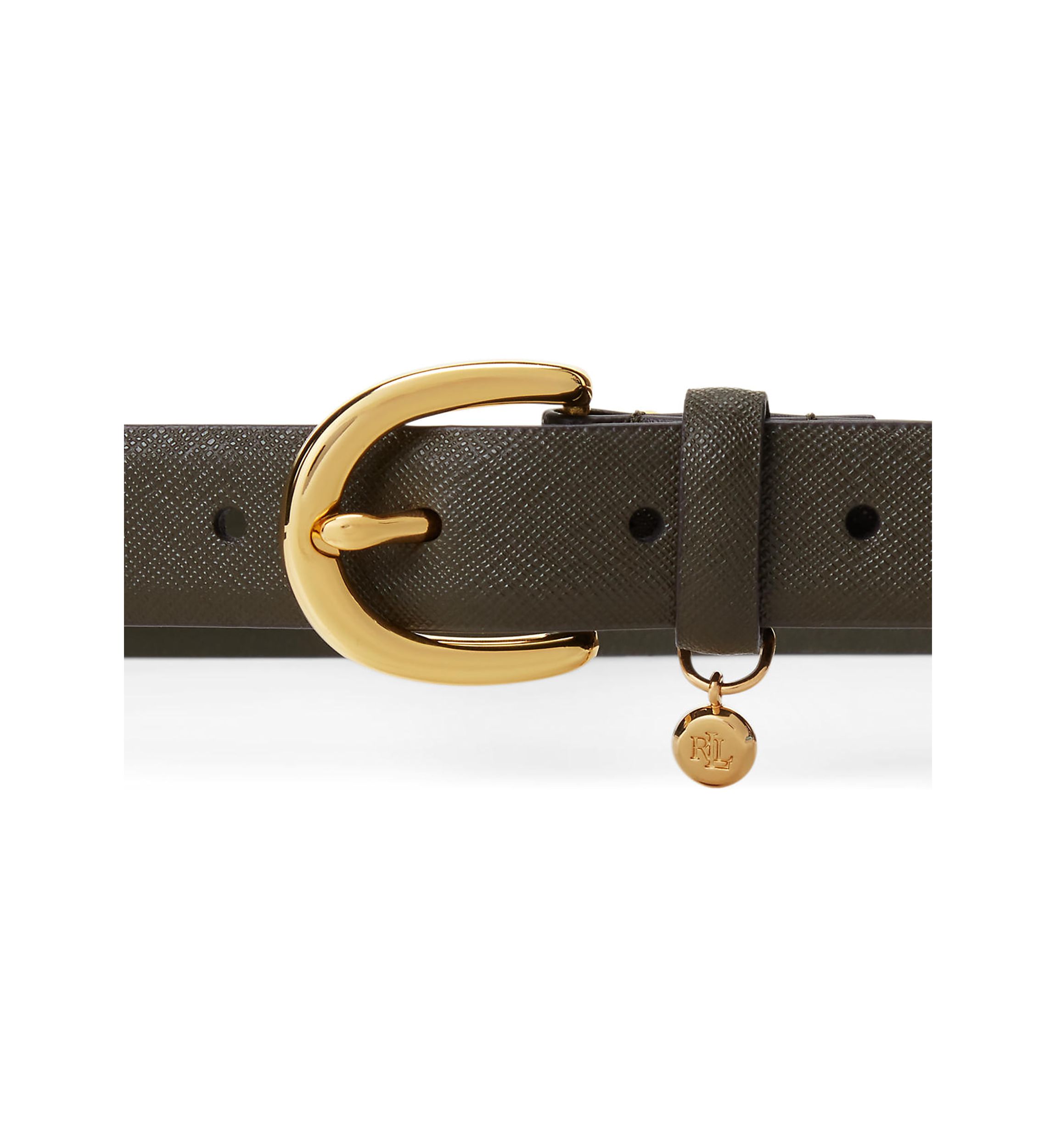 Charm Saffiano Leather Belt
