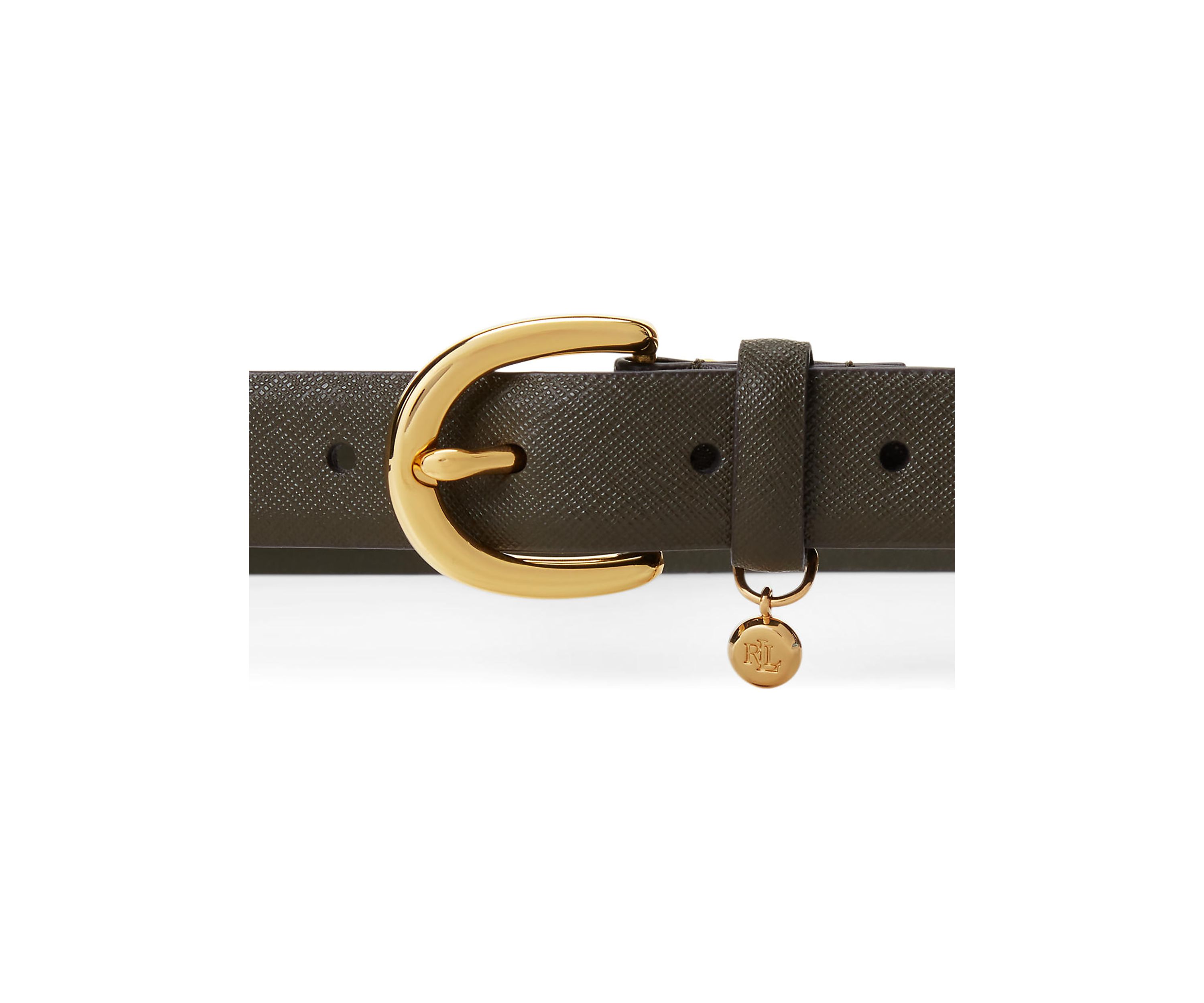 Charm Saffiano Leather Belt
