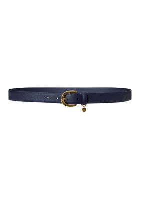 Lauren Ralph Lauren Women's Charm Crosshatch Leather Belt