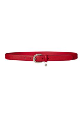 Lauren Ralph Lauren Women's Charm Crosshatch Leather Belt
